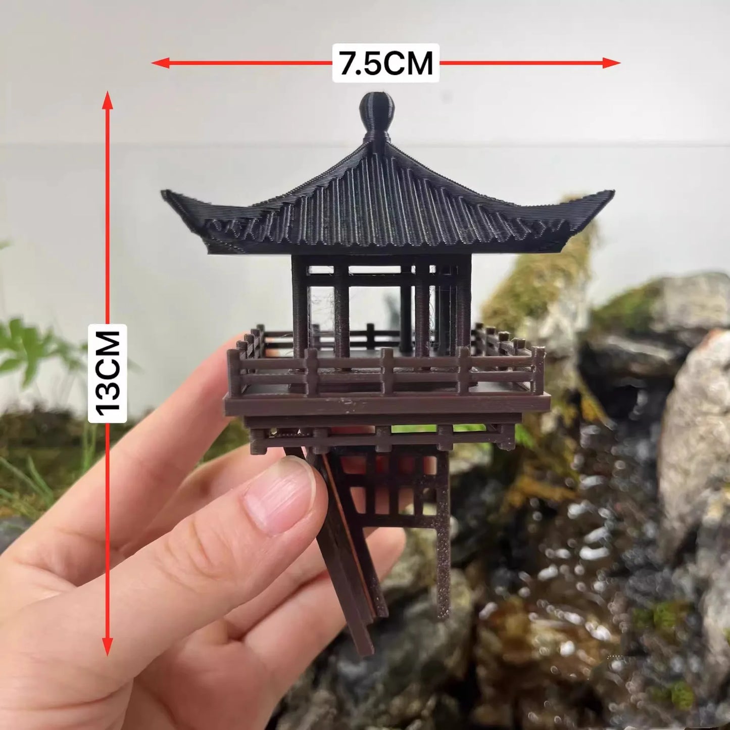 Gazebo Chinese retro building hanging pavilion rockery bonsai micro landscape pavilion DIY new style decoration 3D printing