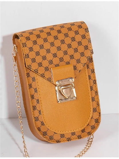 Fashion Retro Small Polka Dot Bag Versatile Ladies Chain Crossbody Bags Light Luxury Chain Cross Shoulder Cell Phone Bag