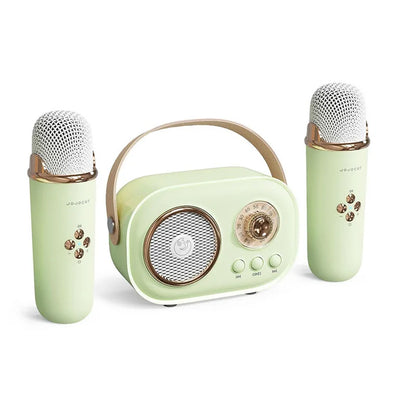 Bluetooth Speaker With 1-2 Wireless Microphone Support Karaoke TF Card FM Play HIFI Bass Handsfree Call Children's Birthday Gift