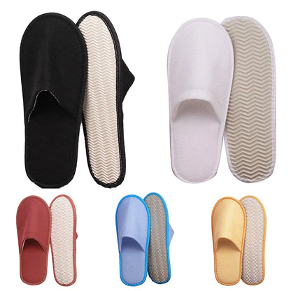 Women Men Disposable Slippers Non-Slip Hotel Travel Slipper Home Indoor Guest Slippers Unisex Closed Toe Shoes Salon Homestay