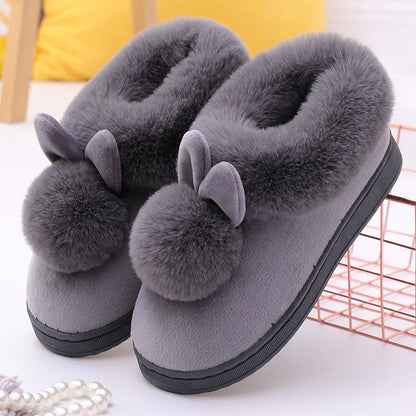 Pallene Warm Fuzzy Fluffy Slippers For Women 2024 Winter New Indoor Non-slip Plush Slides Indoor Soft Comfort Home Cotton Shoes