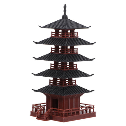 Decorations Ancient Pagoda Water and Land Tank Office Chinese Tower Figure Pp Miniature Statues Fish