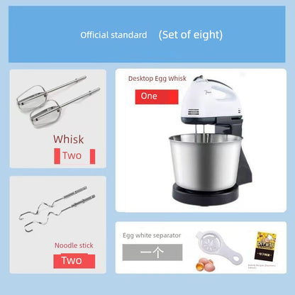Egg Beater Desktop Electric For Home Hand-Held Egg Baking Z Baking Tool Stirring Cream Automatic with Barrel and Noodles