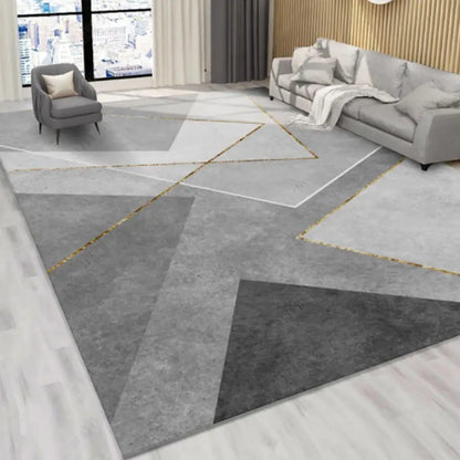 VIKAMA Geometric Faux Wool Rug Large Non-Slip Soft Living Room Bedroom Carpet Durable Home Decor Floor Mat Indoor Outdoor