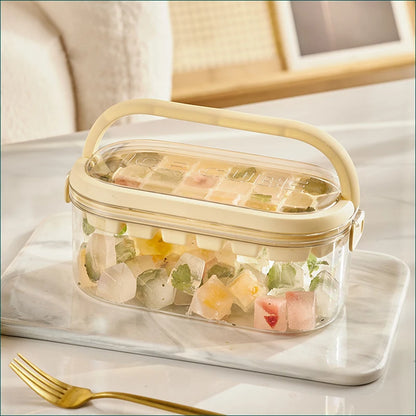 1 Set Round Ice Cube Trays With Lid&Bin,Container ,Shovel And Tote Lid ,Ice Ball ,Cube Maker For Freezer, BPA Free Easy Release