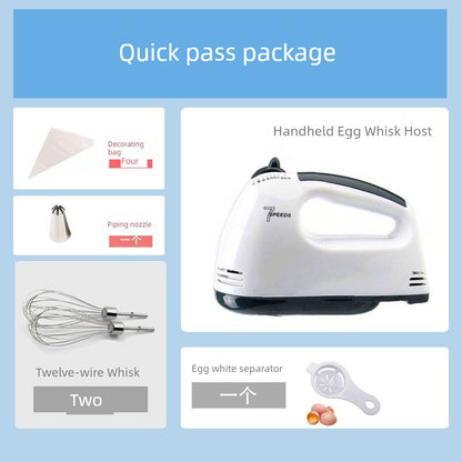Egg Beater Desktop Electric For Home Hand-Held Egg Baking Z Baking Tool Stirring Cream Automatic with Barrel and Noodles