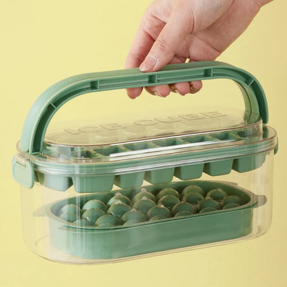 1 Set Round Ice Cube Trays With Lid&Bin,Container ,Shovel And Tote Lid ,Ice Ball ,Cube Maker For Freezer, BPA Free Easy Release