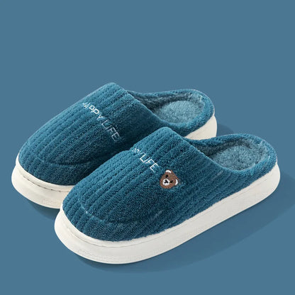 Cotton Slippers for Women Suitable for Home Use Indoor Anti Slip Confinement Shoes Thick Soled Warm for Couples Men Slippers