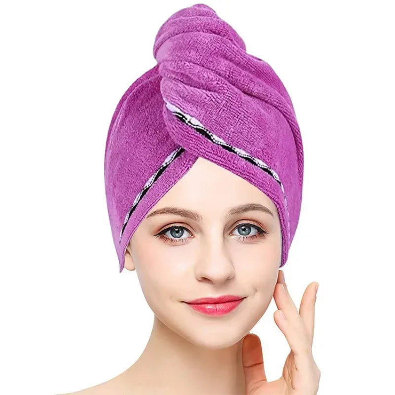 Quick-dry Hair Towel Women Hair Drying Hat Cap Hat Bath Hat Microfiber Solid Towel Cap Super Absorption Turban Hair Dry Cap