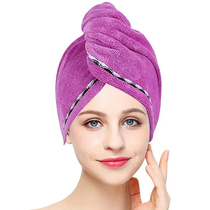 Quick-dry Hair Towel Women Hair Drying Hat Cap Hat Bath Hat Microfiber Solid Towel Cap Super Absorption Turban Hair Dry Cap