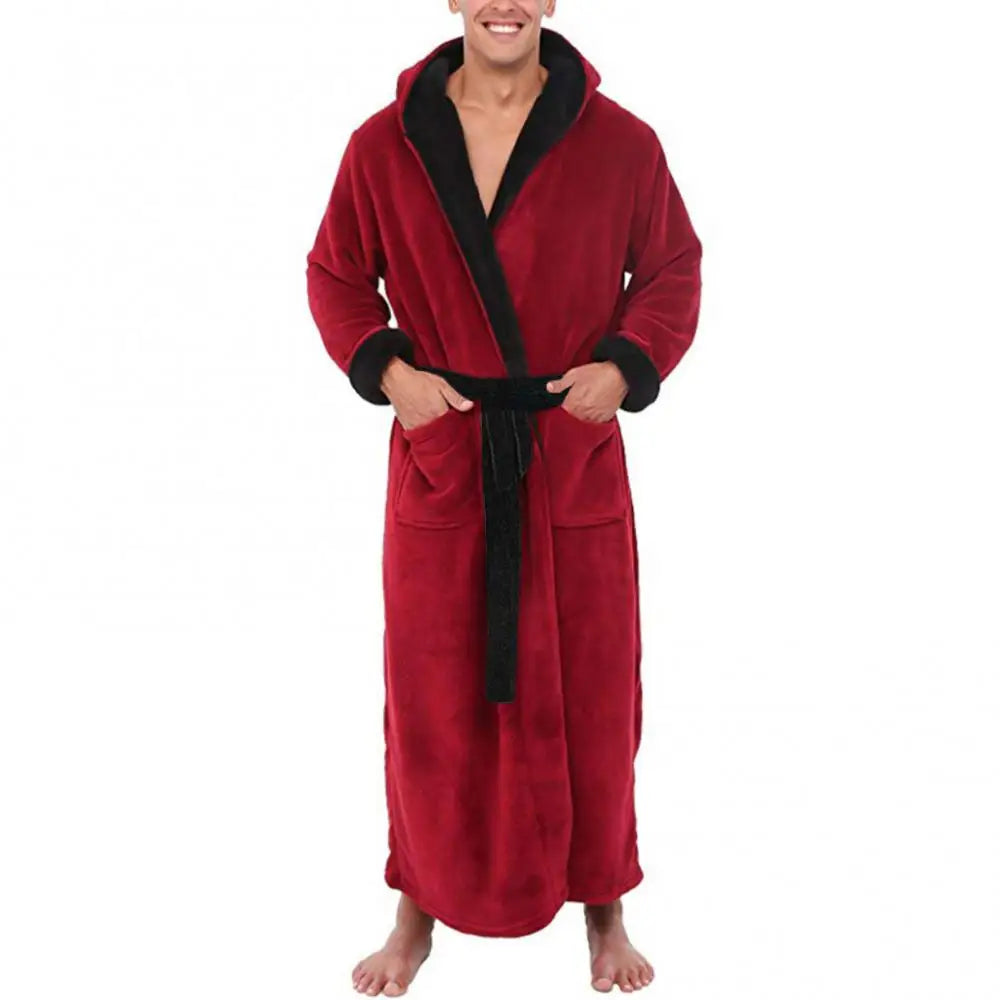 Bathrobe Clothes Nightgown Sleepwear Casual Long Sleeve Mens Man Winter Warm Flannel Robe Plush Shawl Male Bath Robe Lounge Home