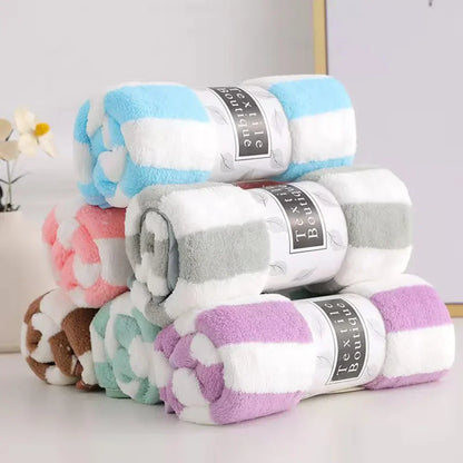 1PC 35x75cm Stripes Absorbent Quick Drying Bath Towel Sets Soft Adults Face Hand Towels Bathroom Microfiber Swim Bath Towels