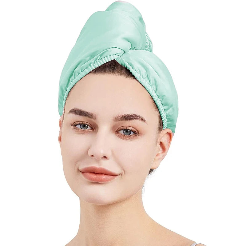 Lady Silk Dry Hair Cap Satin Soft Microfiber Double Sided Usable Shower Hair Towel