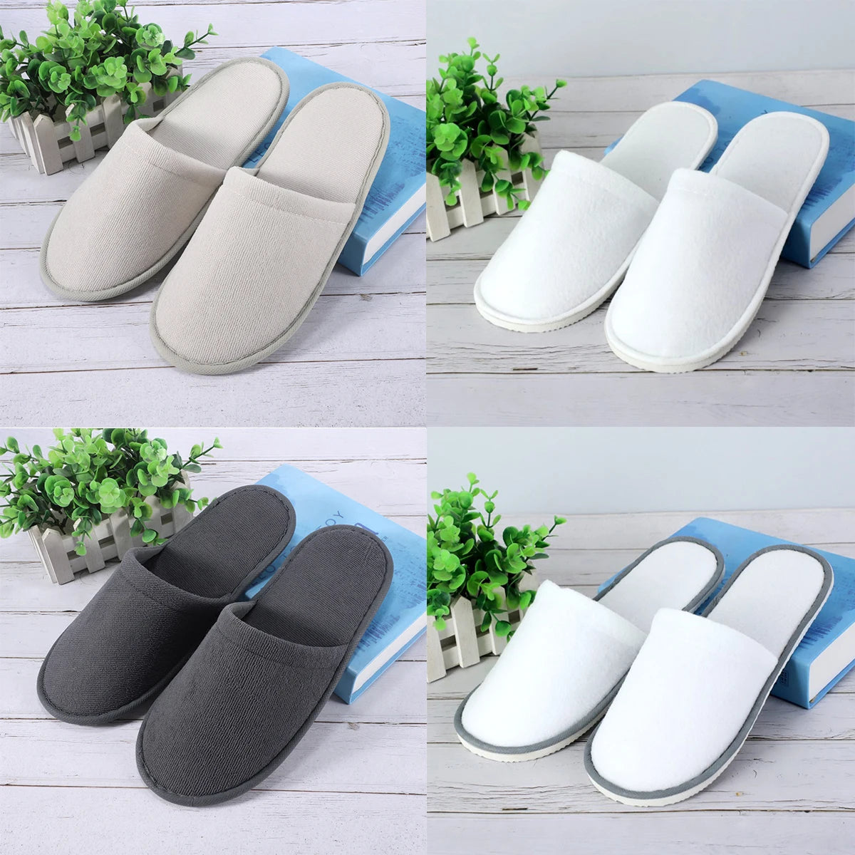 1 Pair Disposable Slipper For Guest Non Slip House Slipper Washable Reusable Hotel Slipper Wedding Portable Slipper