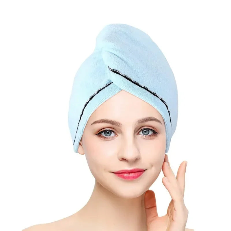 Quick-dry Hair Towel Women Hair Drying Hat Cap Hat Bath Hat Microfiber Solid Towel Cap Super Absorption Turban Hair Dry Cap