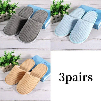 Hot 3/1 Pairs Non-slip Disposable Hotel Slippers Top Quality Thickened Bathroom Slippers Guest Travel Slippers SPA Guest Slides