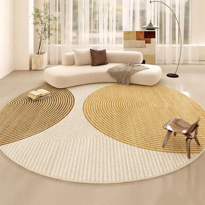 VIKAMA Crystal Velvet Round Carpet Living Room Sofa Carpet Study Soundproof Swivel Chair Cushion Waterproof and Non-Slip