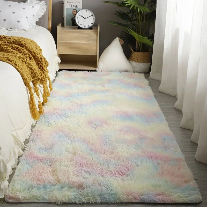 Plush Area Rug Bedroom Carpet Super Soft Foot Bedside Mat Fuzzy Children Carpet Prayer Rugs Living Room Rug Room Decoration