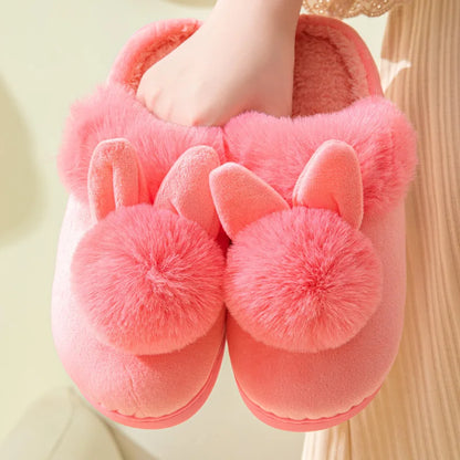 Pallene Warm Fuzzy Fluffy Slippers For Women 2024 Winter New Indoor Non-slip Plush Slides Indoor Soft Comfort Home Cotton Shoes