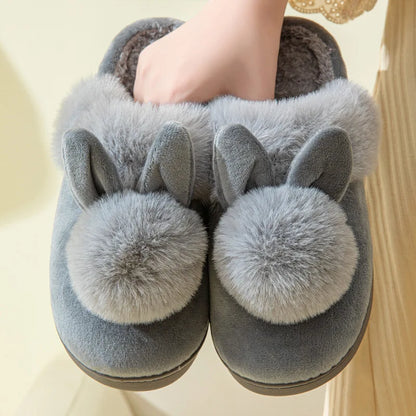 Pallene Warm Fuzzy Fluffy Slippers For Women 2024 Winter New Indoor Non-slip Plush Slides Indoor Soft Comfort Home Cotton Shoes