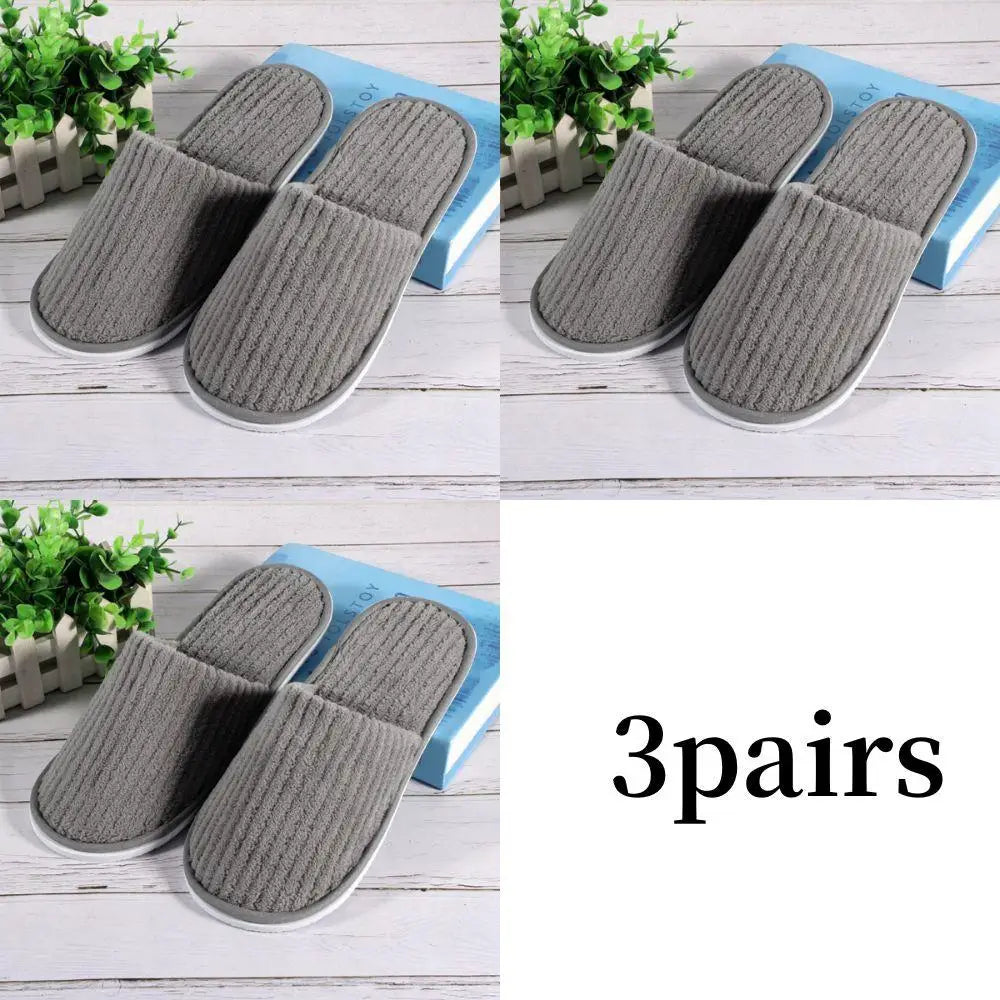 Hot 3/1 Pairs Non-slip Disposable Hotel Slippers Top Quality Thickened Bathroom Slippers Guest Travel Slippers SPA Guest Slides