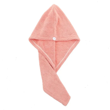 Purchase Products Microfiber Hair Towel Hair Cap with Button Feminine Bathroom Accessories Quick-drying Bathrobe Home Textile