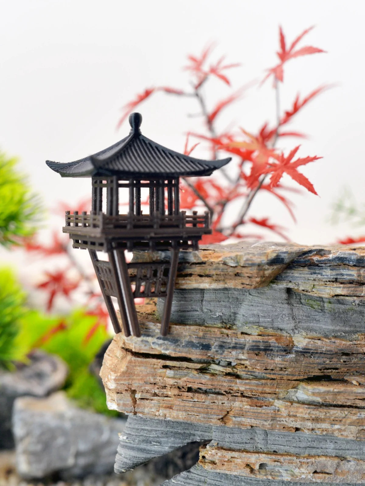 Gazebo Chinese retro building hanging pavilion rockery bonsai micro landscape pavilion DIY new style decoration 3D printing