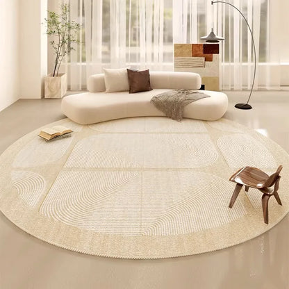 VIKAMA Crystal Velvet Round Carpet Living Room Sofa Carpet Study Soundproof Swivel Chair Cushion Waterproof and Non-Slip