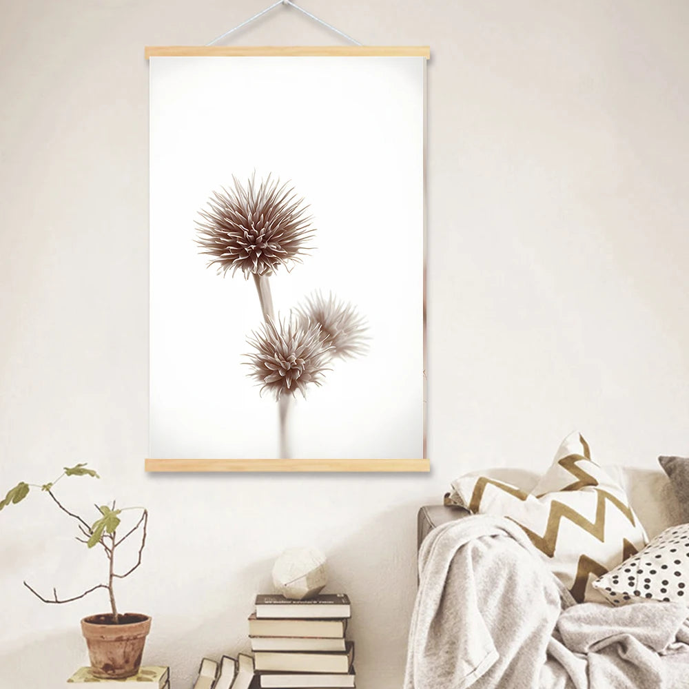 Nordic Reed Wild Plant Posters And Desert Landscape Prints Wood Hanging Scroll Canvas Painting Wall Hay Pictures Room Home Decor