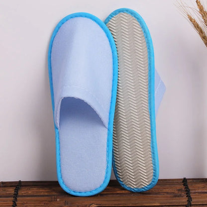 5Pairs Disposable Slippers Hotel Travel Slipper Party Home Guest Men Women Unisex Closed Toe Anti-slip Slippers Sanitary Sandals