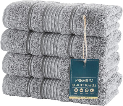 4 piece towels, 100% Turkish cotton quality bathroom towels