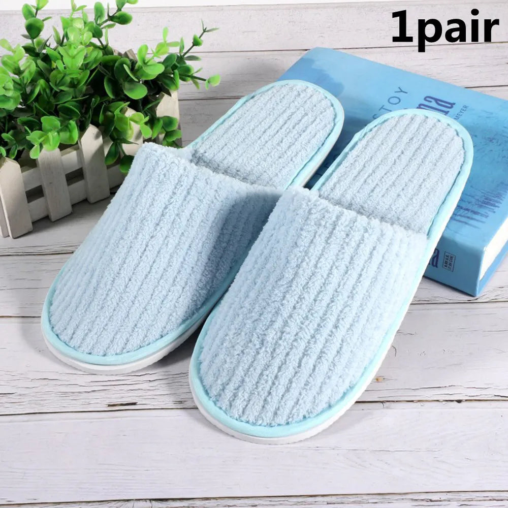 Hot 3/1 Pairs Non-slip Disposable Hotel Slippers Top Quality Thickened Bathroom Slippers Guest Travel Slippers SPA Guest Slides