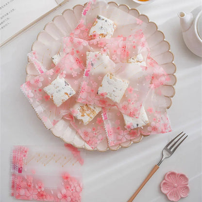 100pcs Snowflake Candy Packaging Bag New Years Christmas Party Nougat Baked Snack Cookie Pastry Pouch Wedding Supplies Sweet Bag