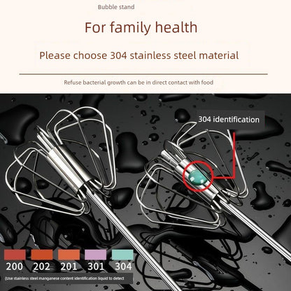 German Stainless Steel Semi-automatic Egg Beater Kitchen Baking Rotate Press Type Mixer Butter Blender