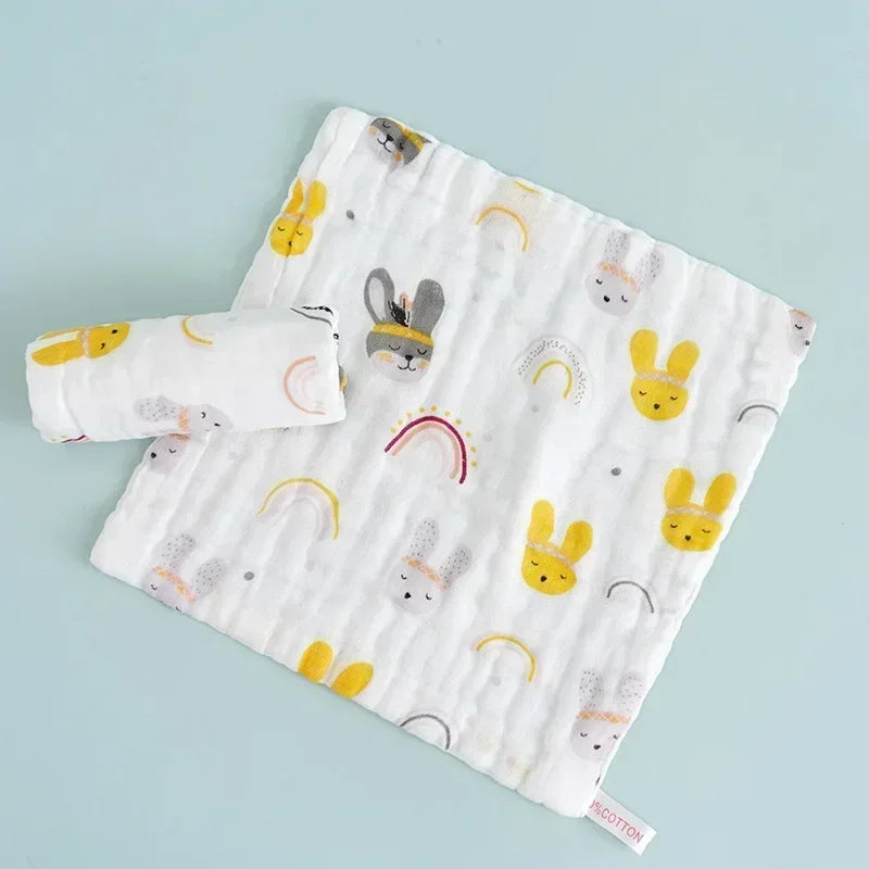 Muslin 6 Layers Cotton Soft Baby Towels Baby Face Towel Handkerchief Bathing Feeding Face Washcloth Wipe Burp Cloth Hand Towel