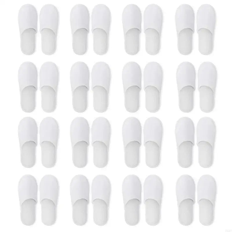 MXMF Disposable Slippers 12 Pairs Closed Toe Disposable Slippers Fit Size for Men and Women for Hotel Spa Guest Used(White)