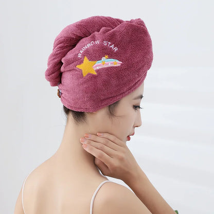 1pc Quickly Dry Hair Hat Super Absorbent Soft Bathroom Women Head Towels Girls Cute Hair Towel Hair Dry Wrap Bonnets