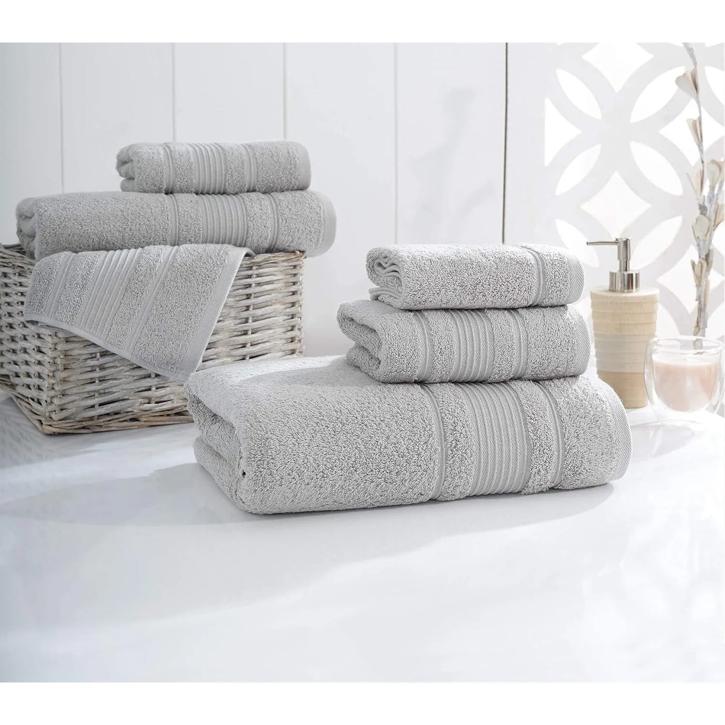 4 piece towels, 100% Turkish cotton quality bathroom towels