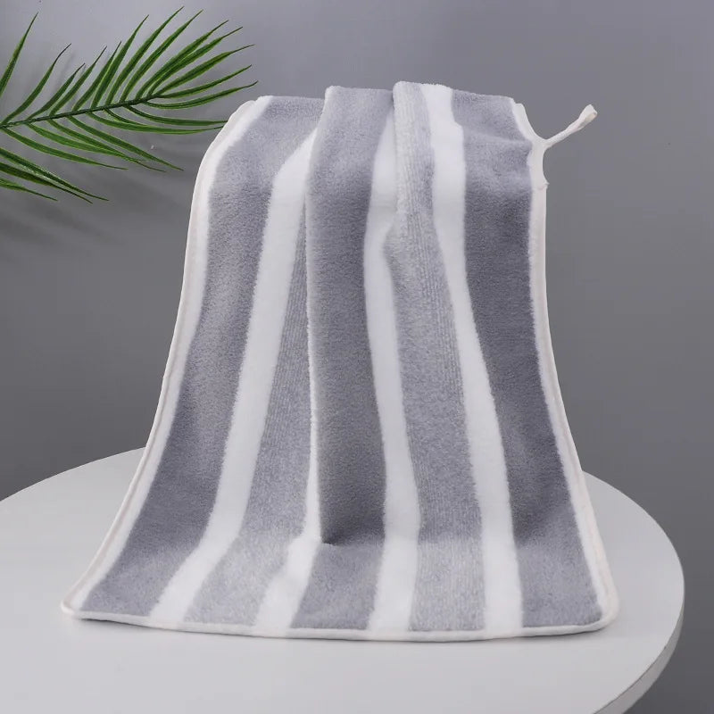 Striped Pattern Towel Set Soft Hand Towel Bath Towel Quick Drying Absorbent Towels For Bathroom