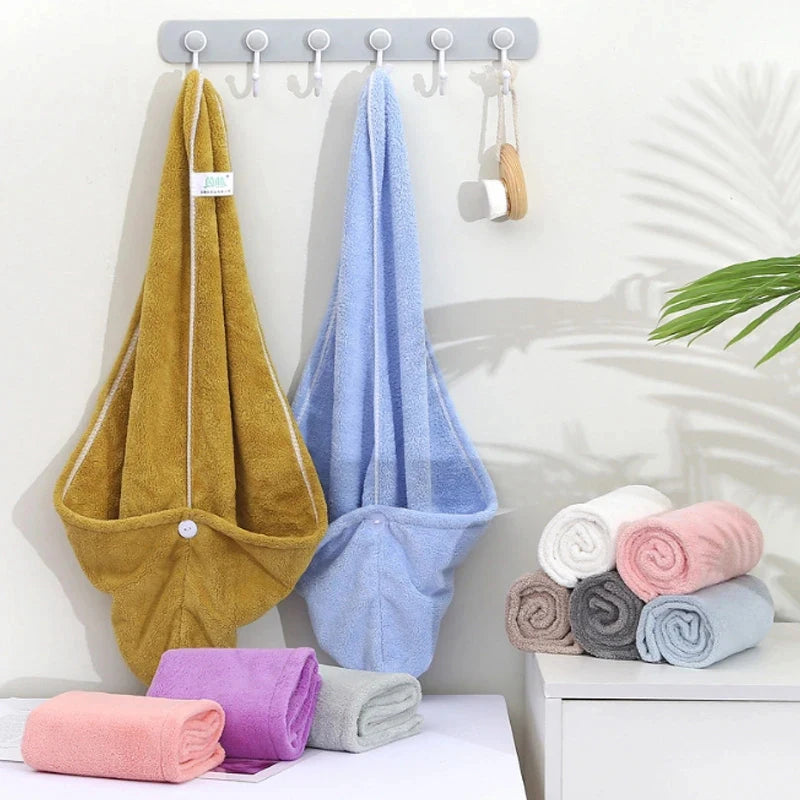 Adult Towel Bathroom Microfiber Absorbent Women Quick-Drying Bath Thicker Shower Long Curly Hair Cap Wisp Dry Head Hair Towel