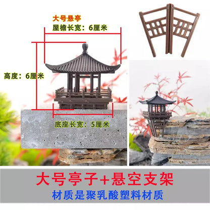 Gazebo Chinese retro building hanging pavilion rockery bonsai micro landscape pavilion DIY new style decoration 3D printing