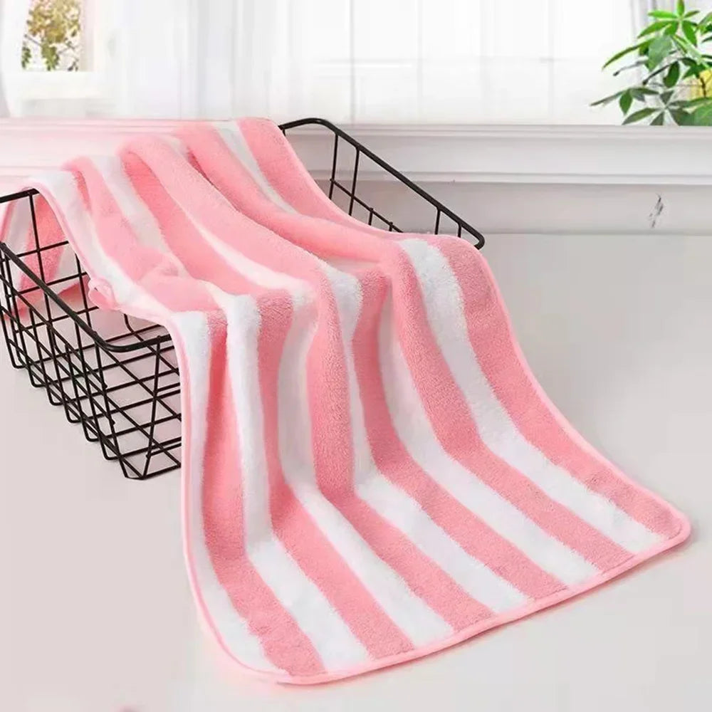 1PC 35x75cm Stripes Absorbent Quick Drying Bath Towel Sets Soft Adults Face Hand Towels Bathroom Microfiber Swim Bath Towels