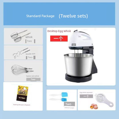 Egg Beater Desktop Electric For Home Hand-Held Egg Baking Z Baking Tool Stirring Cream Automatic with Barrel and Noodles