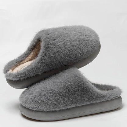 Winter Soft Plush Slippers Warm Skin Antislip Thick 4CM EVA Sole Comfortable