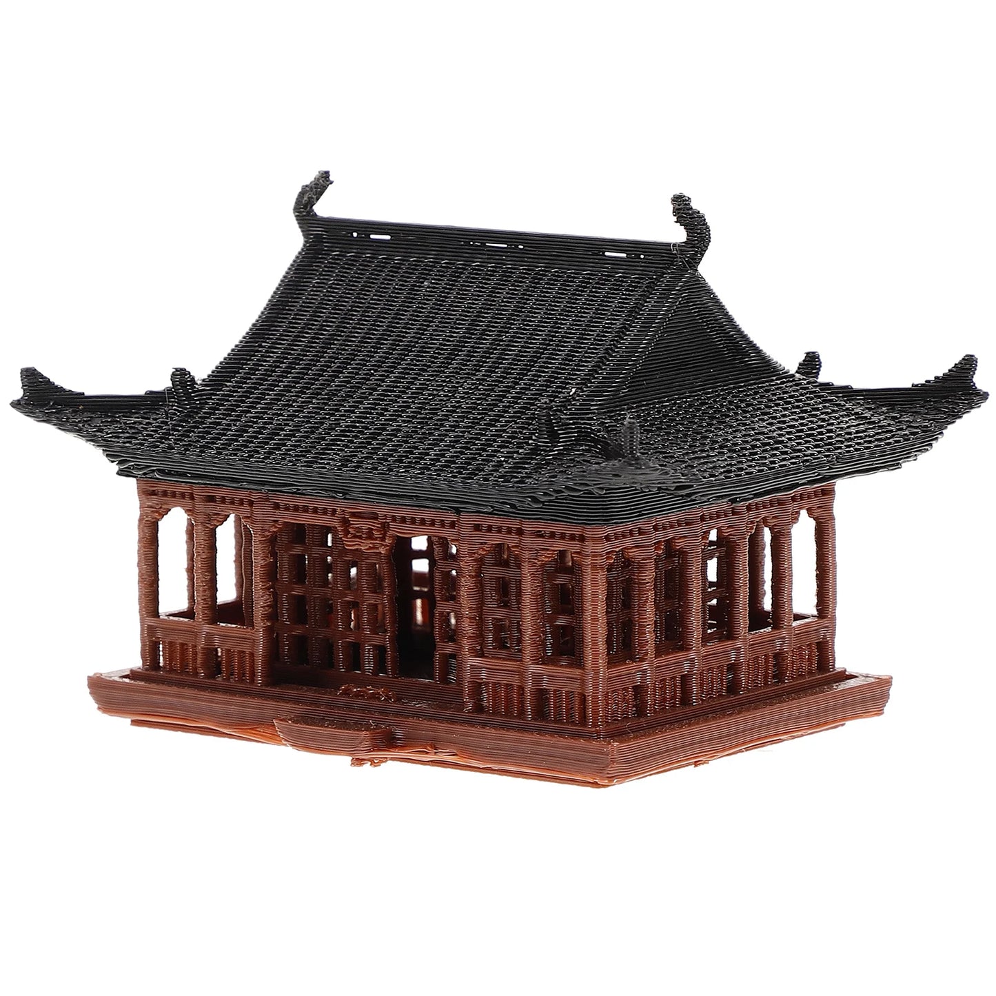 Miniature Pavilion Statue, Japanese Pagoda Model Chinese Bonsai Figurines Fairy Garden Mini Pavilion Tower Figurine for Aquarium