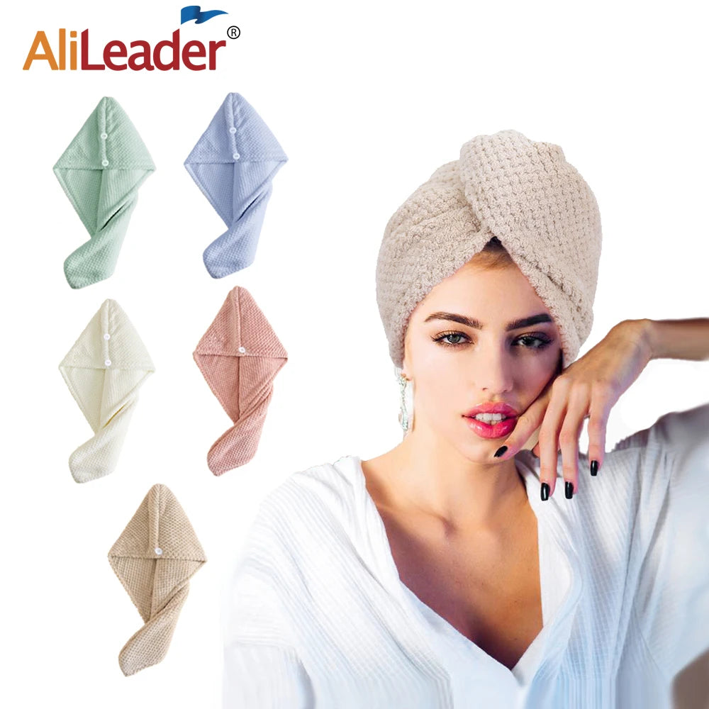 New Pearl Cotton Hair Towel Wrap Super Absorbent Quick Dry Hair Towels Microfiber Hair Hat Caps For Drying Curly Long Thick Hair