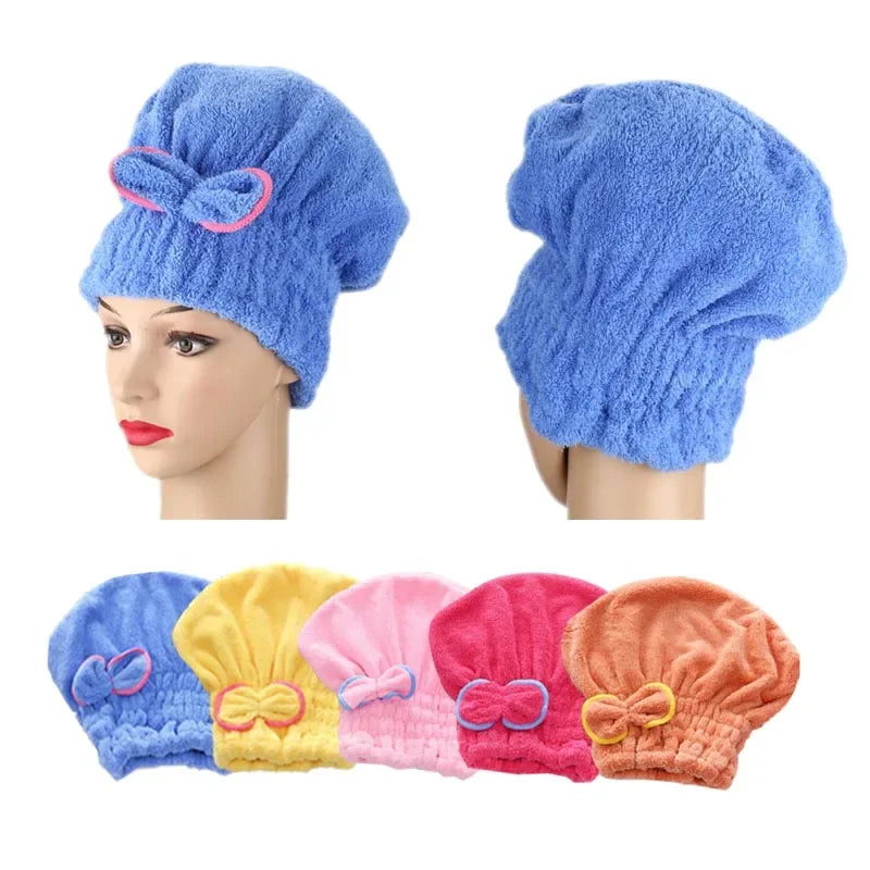 Women Soft Microfiber Towels Shower Cap Towel Bath Hats for Women Dry Hair Cap Quick Drying Soft for Lady Turban Head Girl Towel