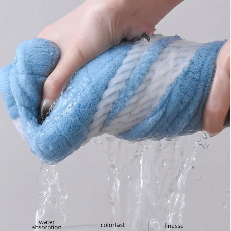 Square Spiral Bath Towel Designer Solid Color Quick Drying Water Absorbing Dry Hair Household And Daily Use Soft Square-Towels