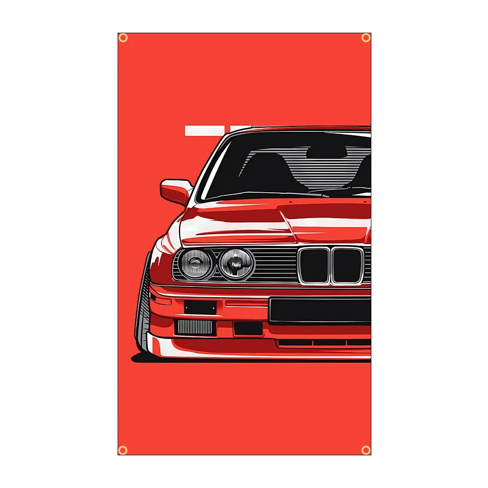 90x150cm 3X5FT Cool JDM Car Flag Polyester Printed Racing Car Banner For Decor