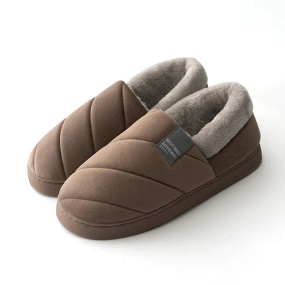 Large 46/47 Men Winter Warm Furry slippers Couples Casual Bedroom Outdoor Thick Sole Non-Slip Slides Fashion Shoes For Men